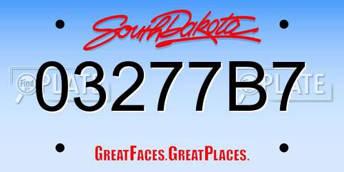 03277B7 South Dakota License Plate