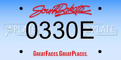 0330E South Dakota License Plate
