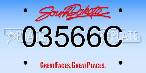 03566C South Dakota License Plate