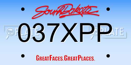 037XPP South Dakota License Plate