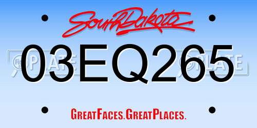 03EQ265 South Dakota License Plate