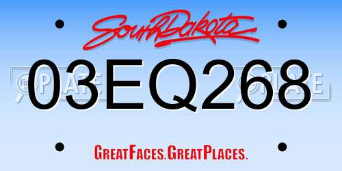 03EQ268 South Dakota License Plate