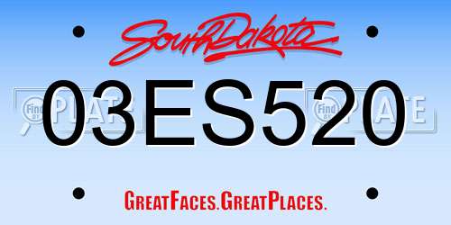 03ES520 South Dakota License Plate