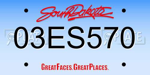 03ES570 South Dakota License Plate