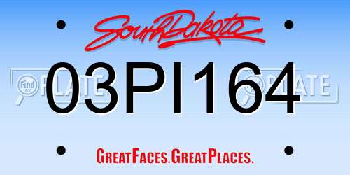 03PI164 South Dakota License Plate