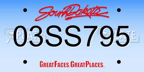 03SS795 South Dakota License Plate