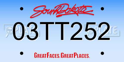 03TT252 South Dakota License Plate