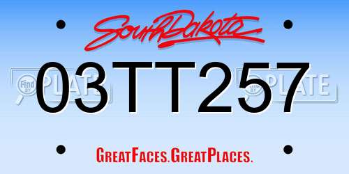 03TT257 South Dakota License Plate