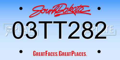 03TT282 South Dakota License Plate