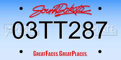 03TT287 South Dakota License Plate