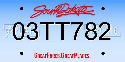 03TT782 South Dakota License Plate