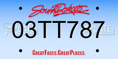 03TT787 South Dakota License Plate
