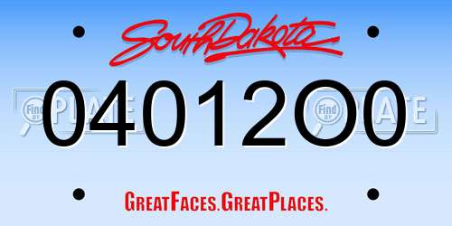 04012O0 South Dakota License Plate
