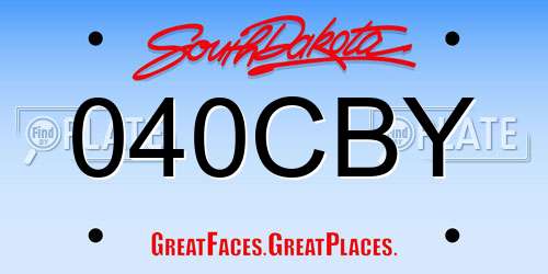 040CBY South Dakota License Plate