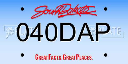 040DAP South Dakota License Plate