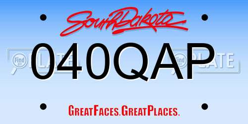 040QAP South Dakota License Plate