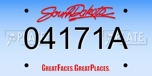 04171A South Dakota License Plate