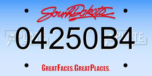 04250B4 South Dakota License Plate