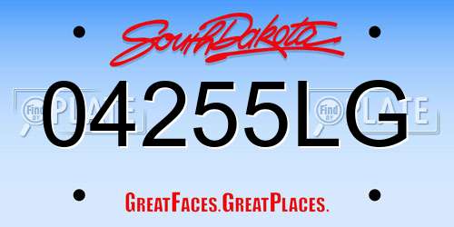 04255LG South Dakota License Plate