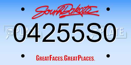 04255S0 South Dakota License Plate