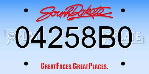 04258B0 South Dakota License Plate