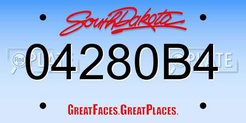 04280B4 South Dakota License Plate