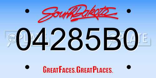04285B0 South Dakota License Plate