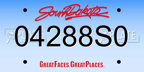 04288S0 South Dakota License Plate