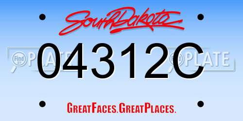 04312C South Dakota License Plate