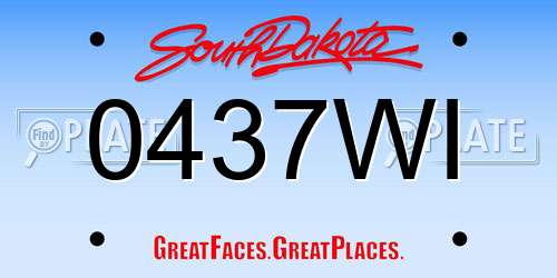 0437WI South Dakota License Plate