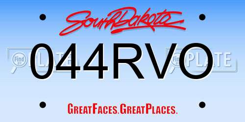 044RVO South Dakota License Plate