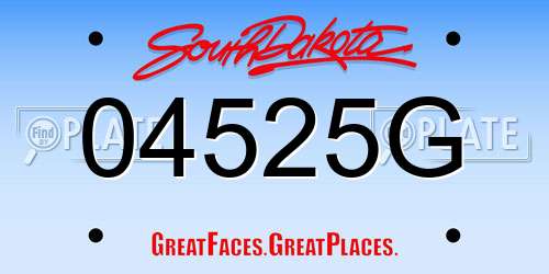 04525G South Dakota License Plate