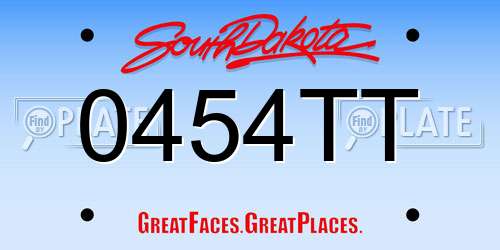 0454TT South Dakota License Plate