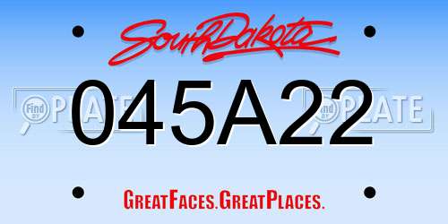 045A22 South Dakota License Plate