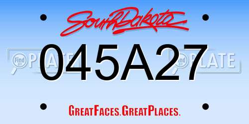 045A27 South Dakota License Plate