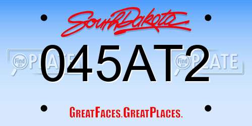045AT2 South Dakota License Plate