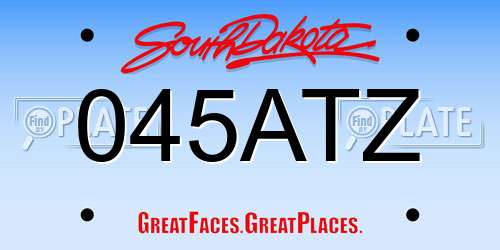 045ATZ South Dakota License Plate