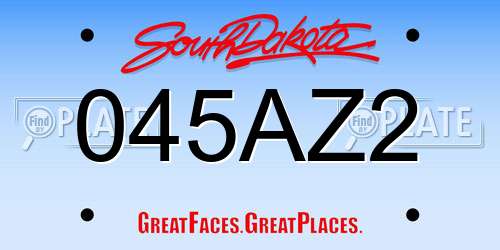 045AZ2 South Dakota License Plate