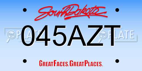 045AZT South Dakota License Plate