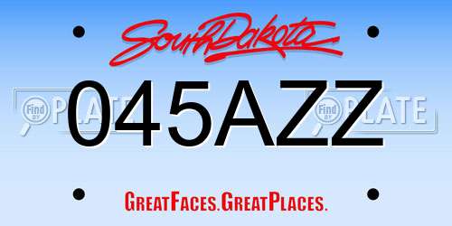 045AZZ South Dakota License Plate