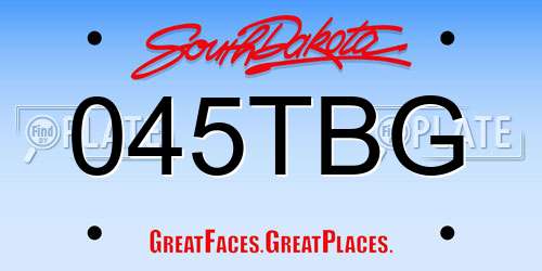 045TBG South Dakota License Plate