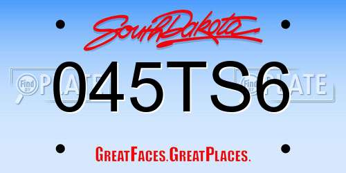 045TS6 South Dakota License Plate