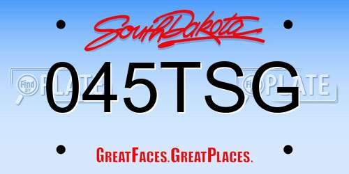 045TSG South Dakota License Plate