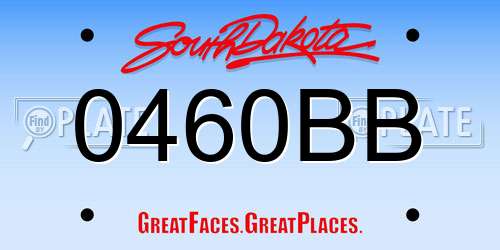 0460BB South Dakota License Plate