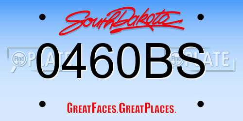 0460BS South Dakota License Plate