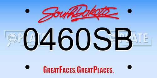 0460SB South Dakota License Plate