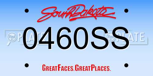 0460SS South Dakota License Plate