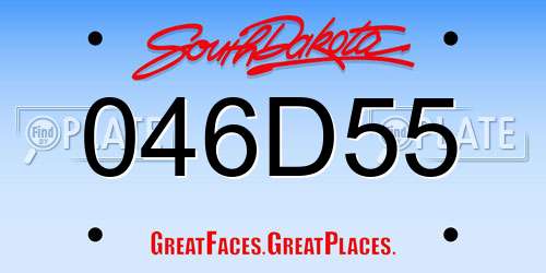 046D55 South Dakota License Plate