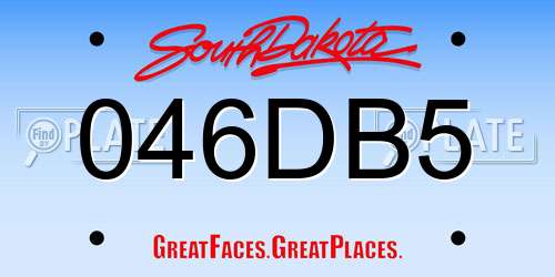 046DB5 South Dakota License Plate