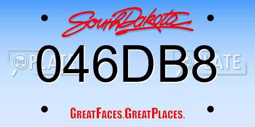046DB8 South Dakota License Plate